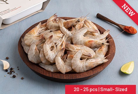 Freshwater/White Prawns (Seegadi/Eraal/Naaran) Small - Whole