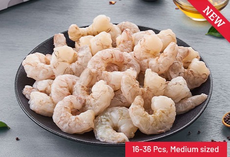 Freshwater/ White Prawns/ Seegadi (Medium) - Cleaned & Deveined